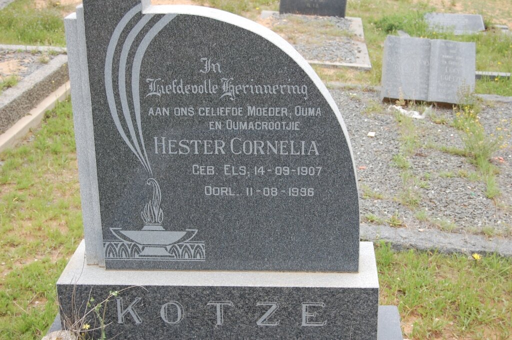 KOTZE Hester Cornelia nee ELS 1907-1996