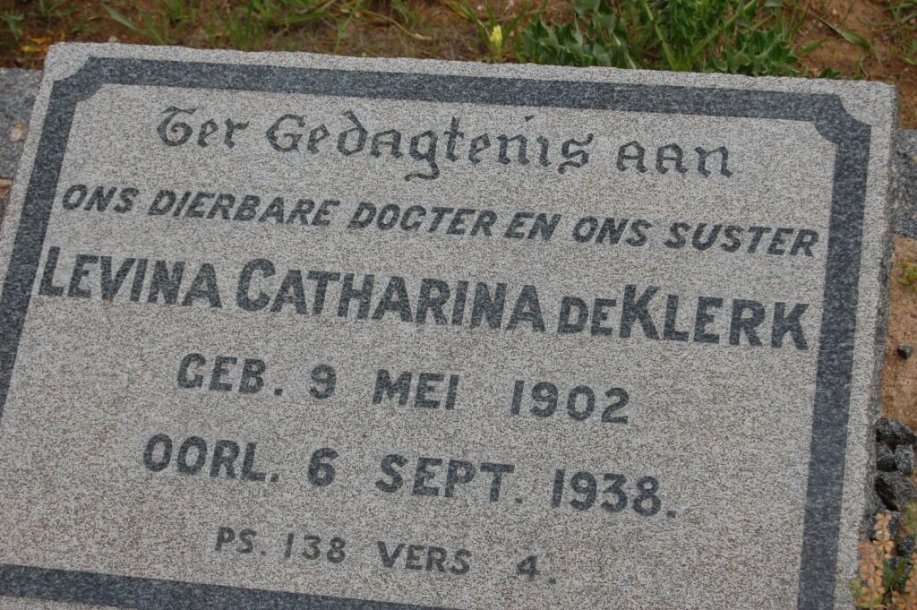 KLERK Levina Catharina, de 1902-1938