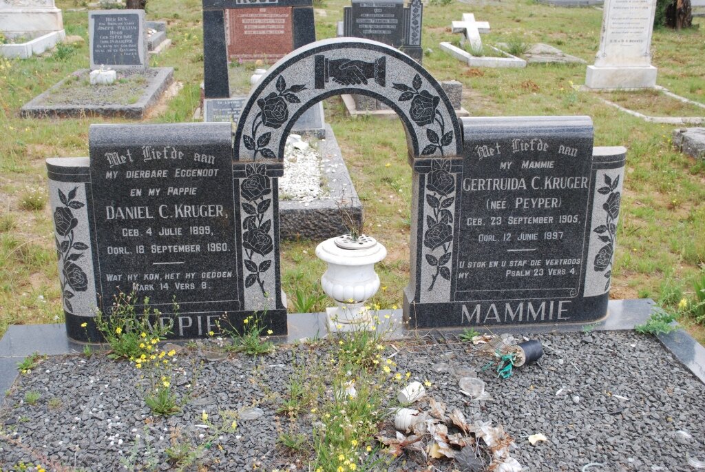 KRUGER Daniel C. 1899-1960 &amp; Gertruida C. PEYPER 1905-1997