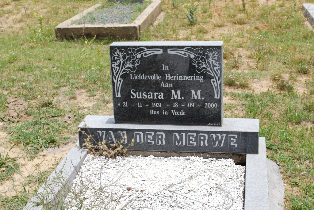 MERWE Susara M.M., van der 1931-2000