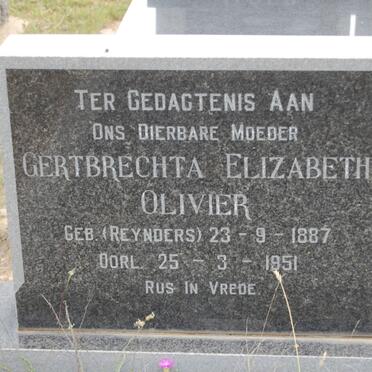 OLIVIER Gertbrechta Elizabeth nee REYNDERS 1887-1951