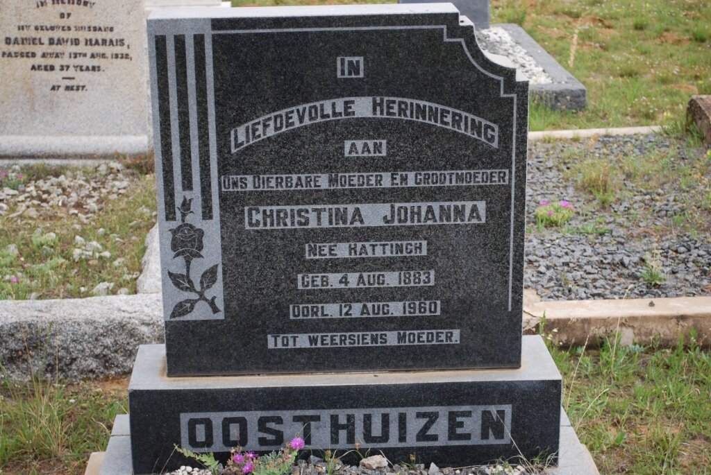 OOSTHUIZEN Christina Johanna nee HATTINGH 1883-1960