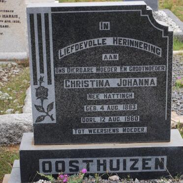OOSTHUIZEN Christina Johanna nee HATTINGH 1883-1960