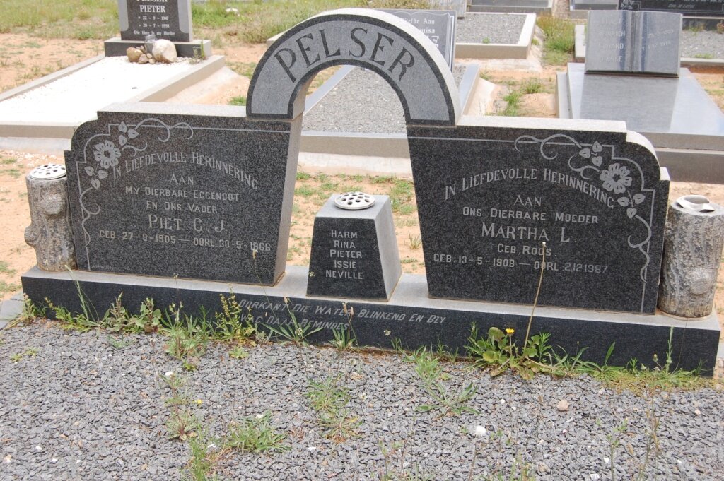 PELSER Piet C.J. 1905-1966 &amp; Martha L. ROOS 1908-1987