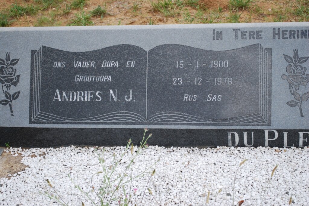 PLESSIS Andries N.J., du 1900-1978