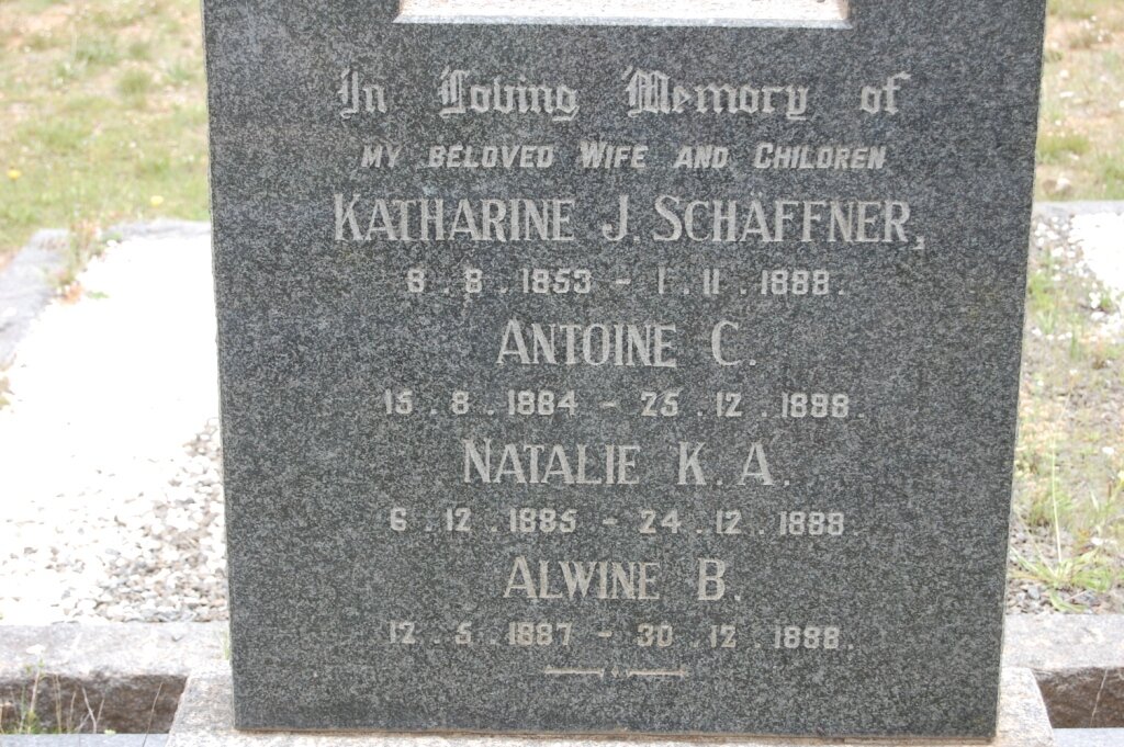 SCHAFFNER Katharine J. 1853-1888