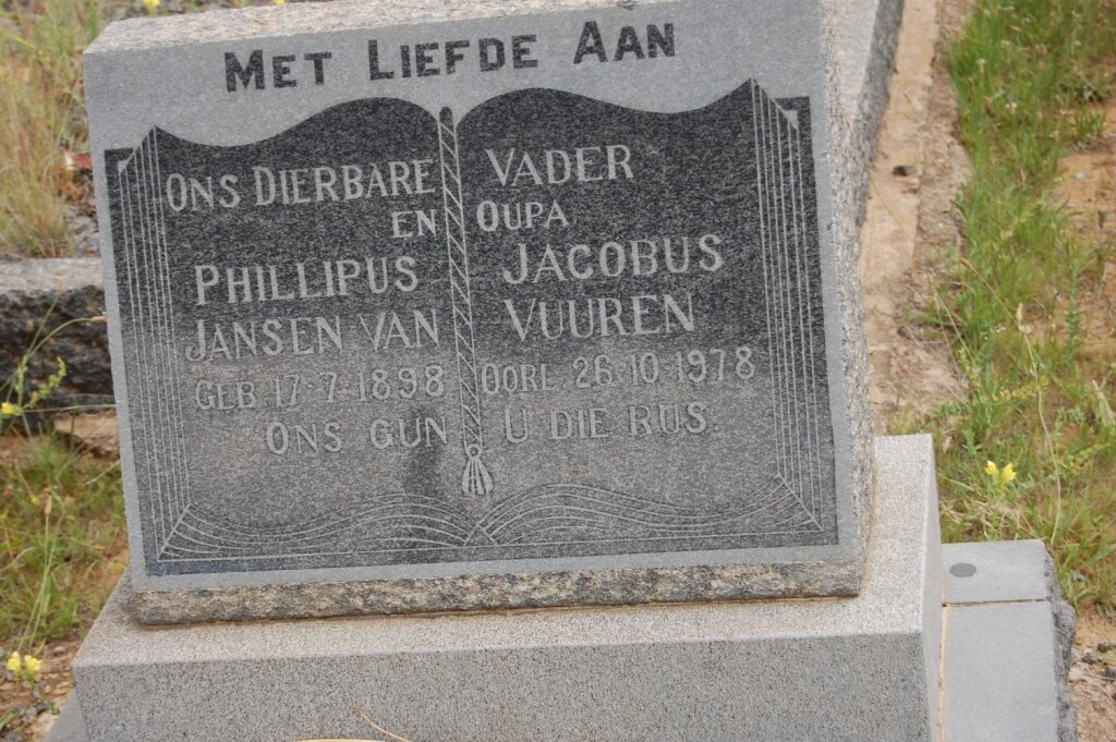 VUUREN Phillipus Jacobus, Jansen van 1898-1978