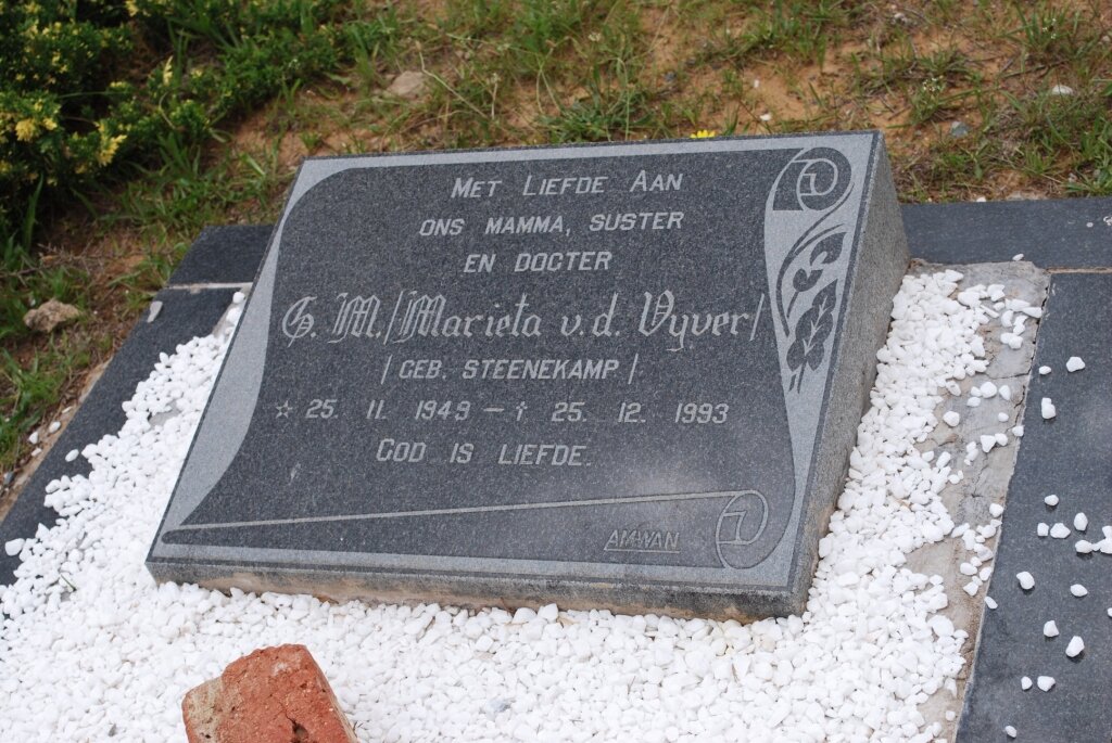 VYVER G.M., V.D. nee STEENEKAMP 1949-1993