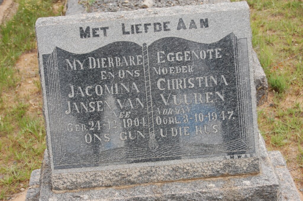 VUUREN Jacomina Christina, Jansen van nee NORMAN 1904-1947