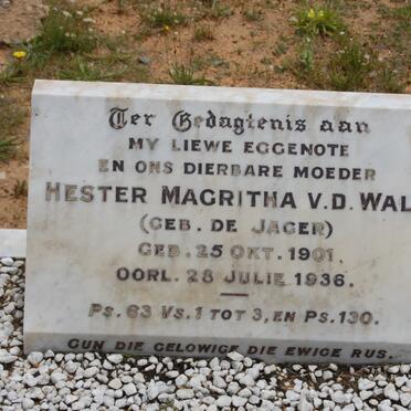 WALT Hester Magritha, v.d. nee DE JAGER 1901-1936