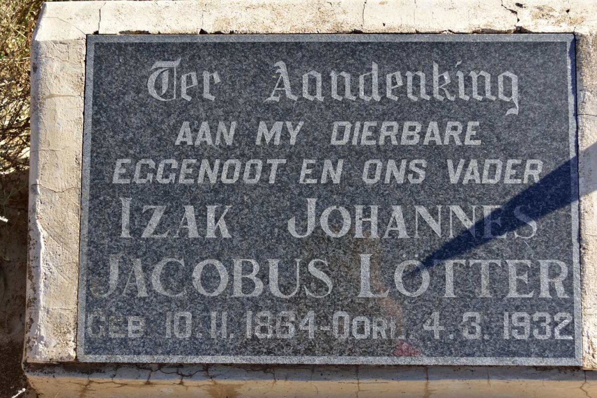 LOTTER Izak Johannes Jacobus 1864-1932