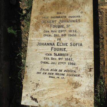 FOURIE Ockert Johannes 1832-1906 & Johanna Elsie Sofia SLABBERT 1842-1902