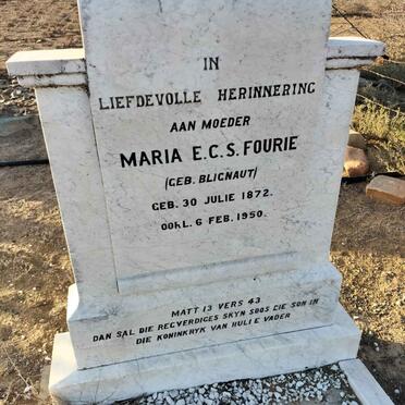 FOURIE  Maria E.C.S. nee BLIGNAUT 1872-1950