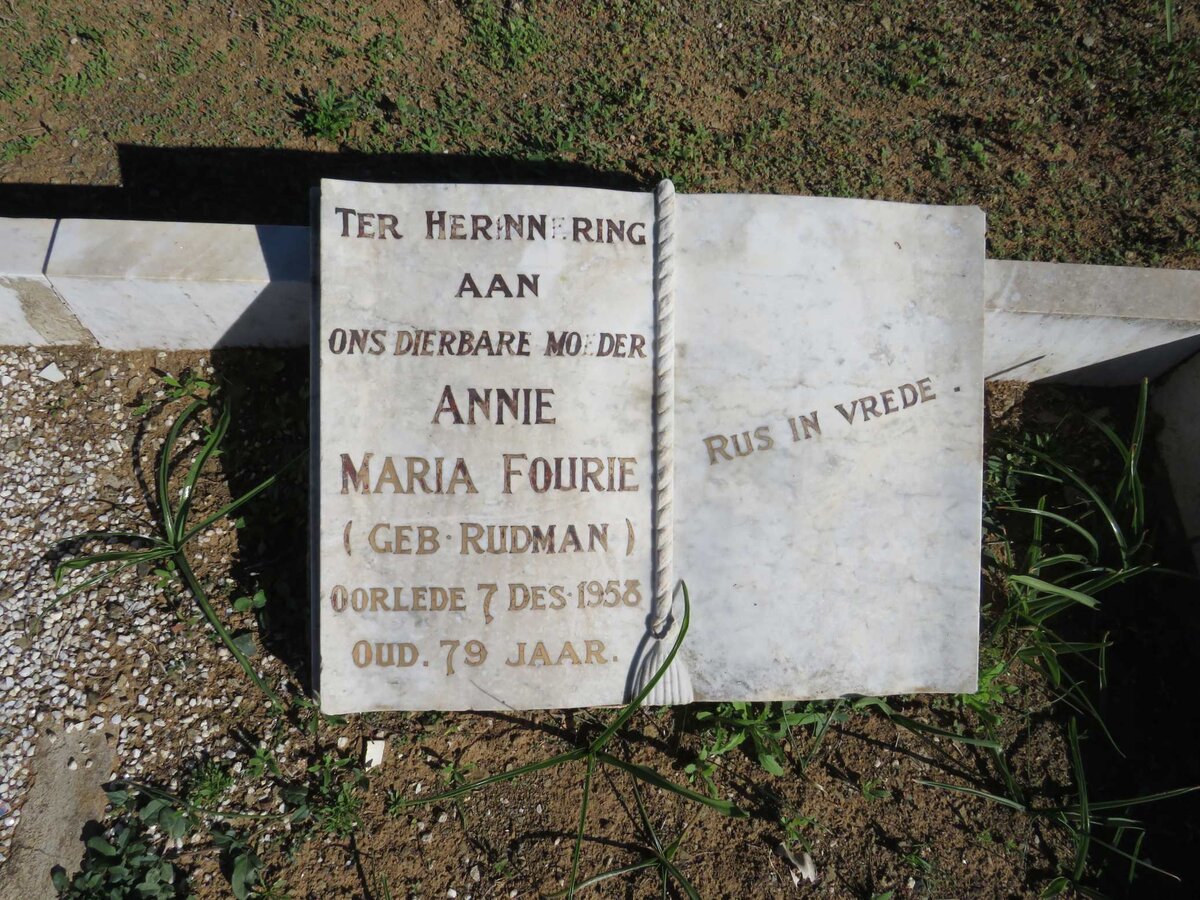 FOURIE Annie Maria nee RUDMAN 1879 -1958