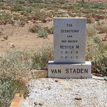 STADEN Hester M., van 1881-1971