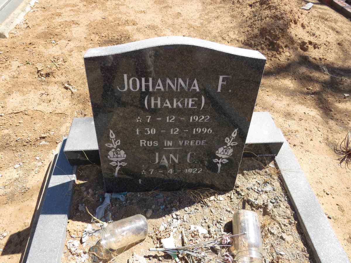 ? Jan C. 1922- & Johanna F. 1922-1996