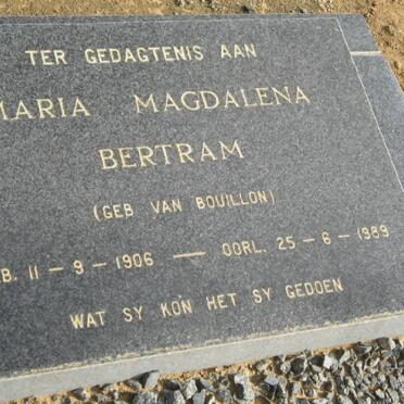 BERTRAM Maria Magdalena nee van BOUILLON 1906-1989