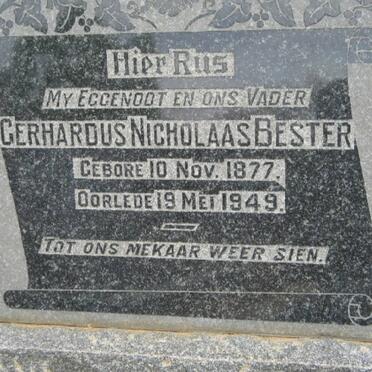 BESTER Gerhardus Nicholaas 1877-1949