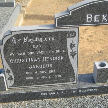 BEKKER Christiaan Hendrik Jakobus 1914-1998 &amp; Christina Johanna DU PISANIE 1922- _1