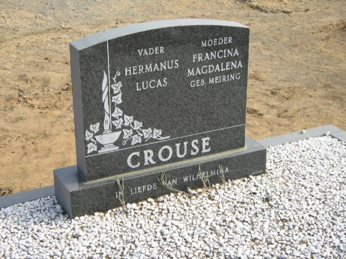 CROUSE Hermanus Lucas &amp; Francina Magdalena MEIRING