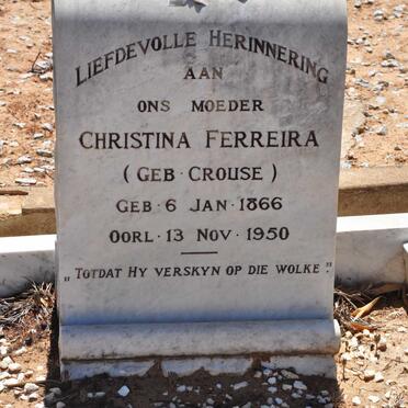 FERREIRA Christina nee CROUSE 1866-1950