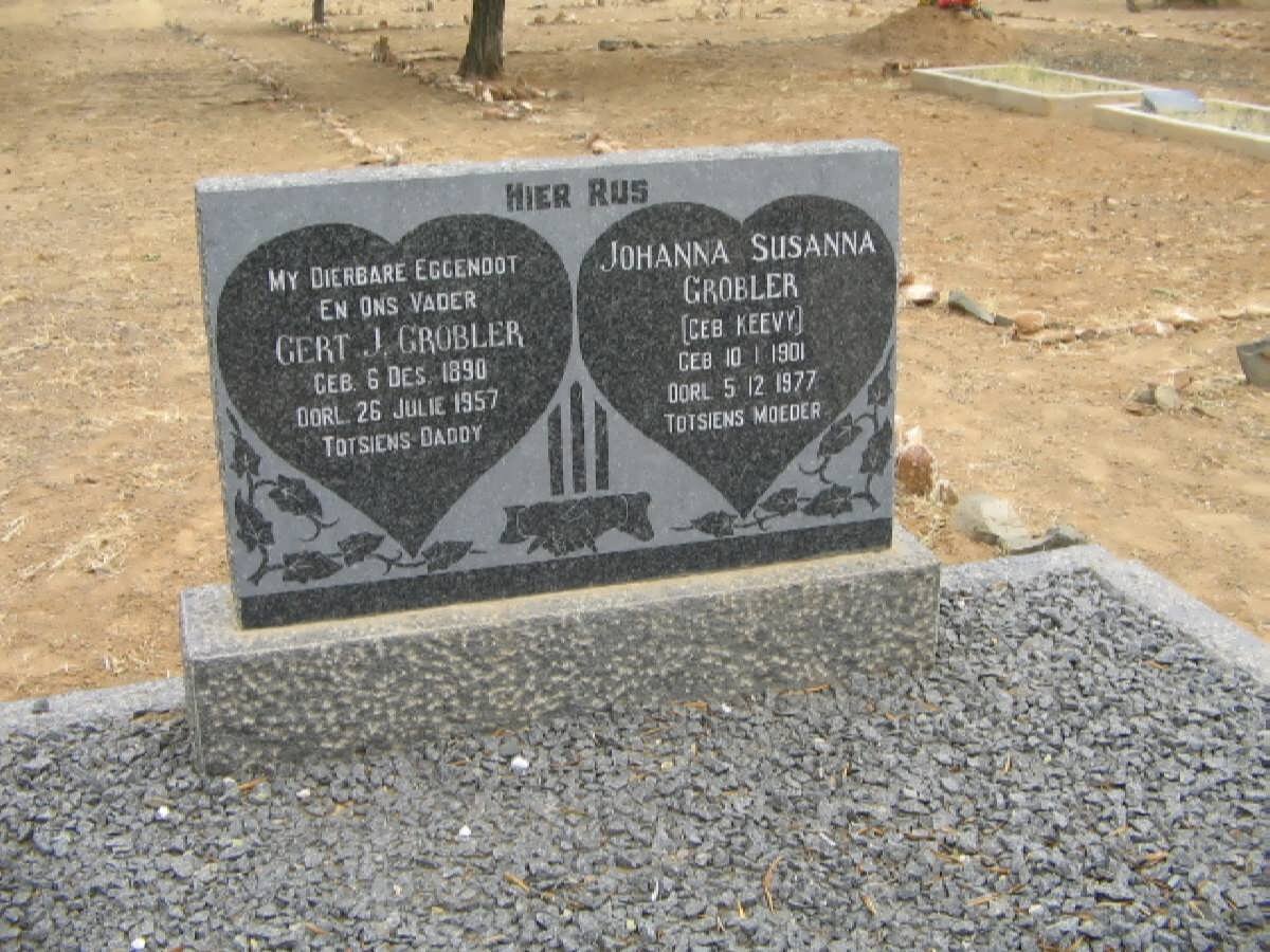 GROBLER Gert J. 1890-1957 &amp; Johanna Susanna KEEVY 1901-1977