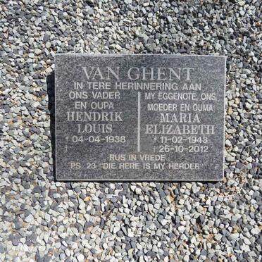 GHENT Hendrik Louis, van 1938- & Maria Elizabeth 1943-2012