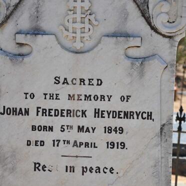 HEYDENRYCH Johan Frederick 1849-1919
