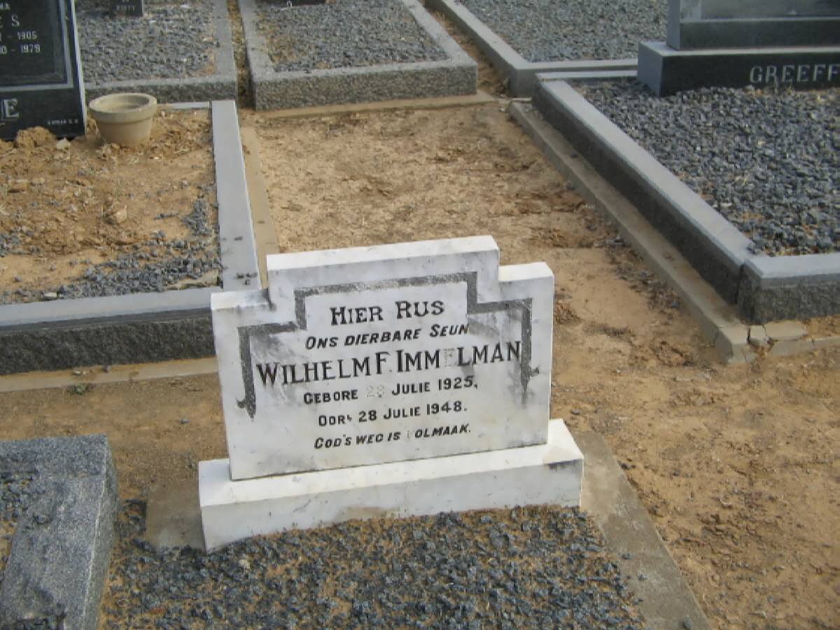 IMMELMAN Wilhelm F. 1925-1948