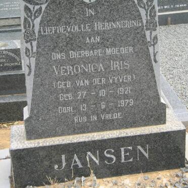 JANSEN Veronica Iris nee VAN DER VYVER 1921-1979