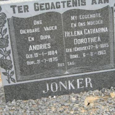 JONKER Andries 1884-1975 &amp; Helena Catharina Dorothea CROUSE 1885-1963