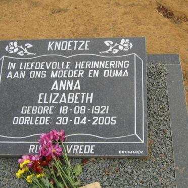 KNOETZE Anna Elizabeth 1921-2005