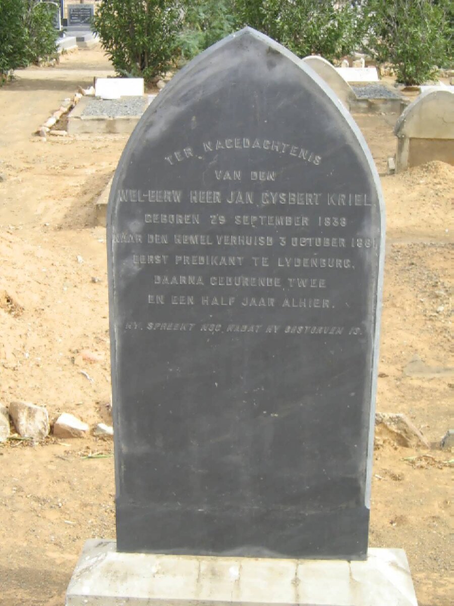 KRIEL Jan Gysbert 1838-1881