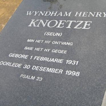 KNOETZE Wyndham Henry 1931-1998