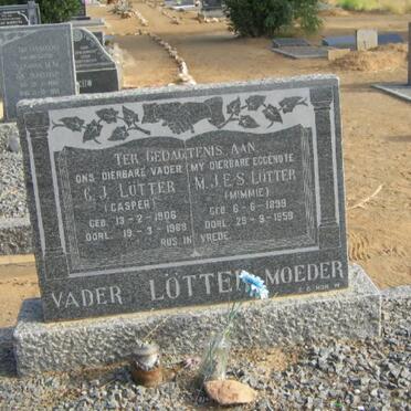 LOTTER C.J. 1906-1968 &amp; M.J.E.S. 1899-1959