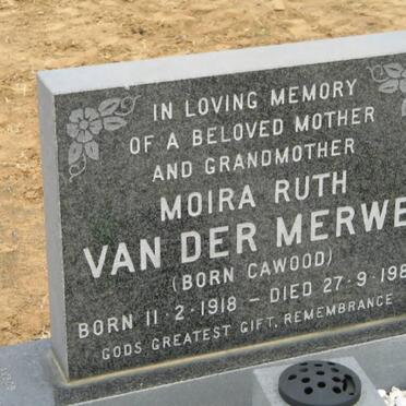 MERWE Moira Ruth, van der nee CAWOOD 1918-1981