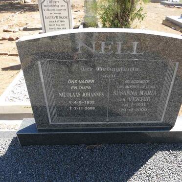 NELL Nicolaas Johannes 1932-2009 & Susanna Maria VENTER 1931-2000