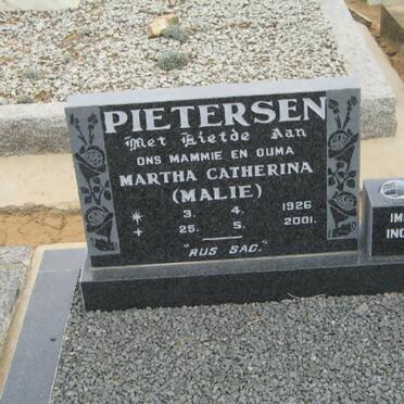 PIETERSEN Martha Catherina 1926-2001