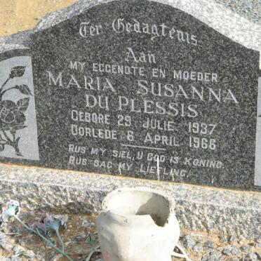 PLESSIS Maria Susanna, du 1937-1966