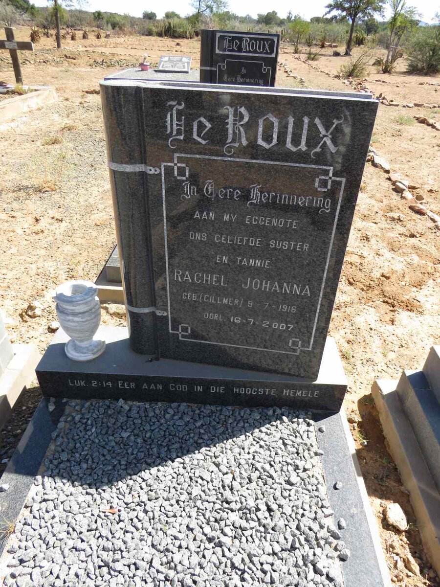 ROUX Rachel Johanna, le 1916-2007