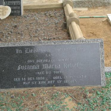 RETIEF Jacobus Arnoldus 1884-1950 :: RETIEF Susanna Maria nee DU TOIT 1898-1978