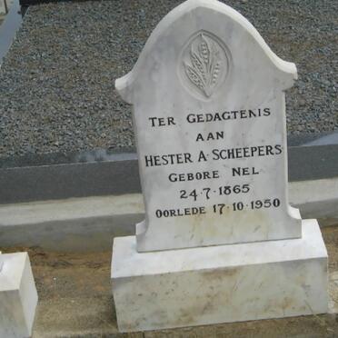 SCHEEPERS Hester A. nee NEL 1865-1950