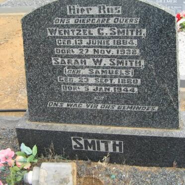 SMITH Wentzel C. 1884-1938 &amp; Sarah W. SAMUELS 1880-1944