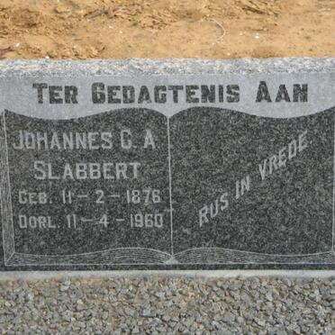 SLABBERT Johannes G.A. 1876-1960