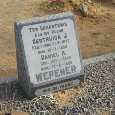 WEPENER Daniel A. 1884-1958 &amp; Gertruida J. FOURIE 1877-1956