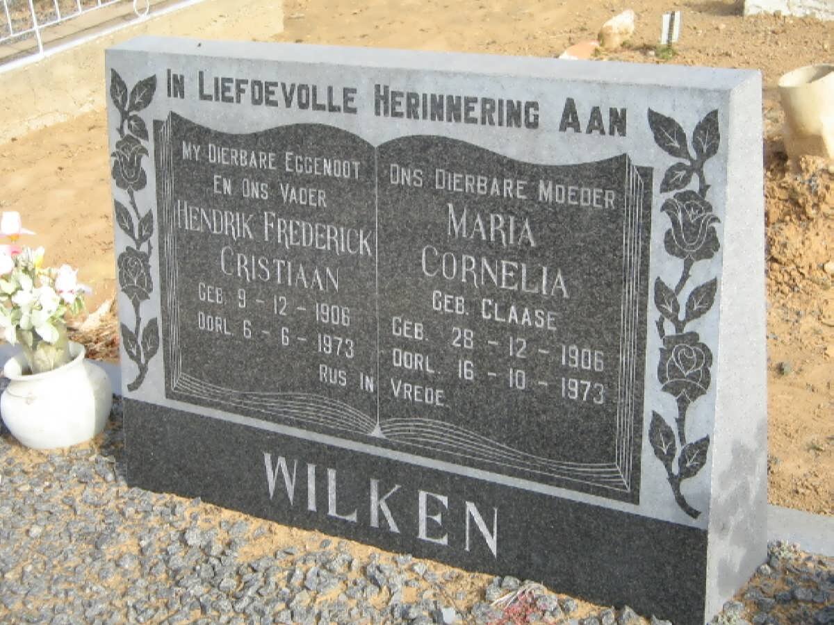 WILKEN Hendrik Frederick Christiaan 1906-1973 &amp; Maria Cornelia CLAASE 1906-1973