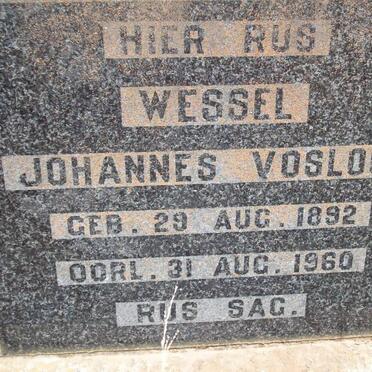 VOSLOO Wessel Johannes 1892-1960