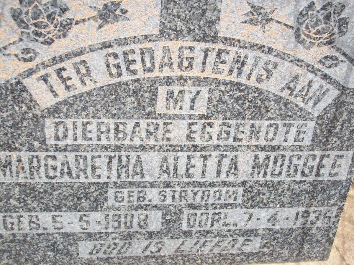 MOGGEE Margaretha Aletta nee STRYDOM 1908-1936