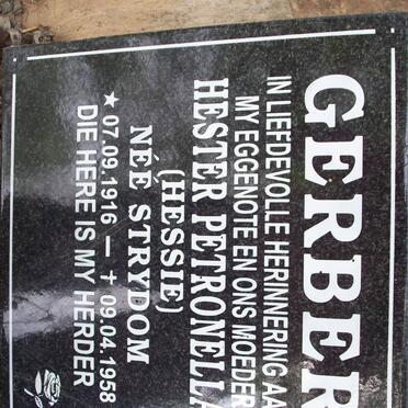 GERBER Hester Petronella nee STRYDOM 1916-1958