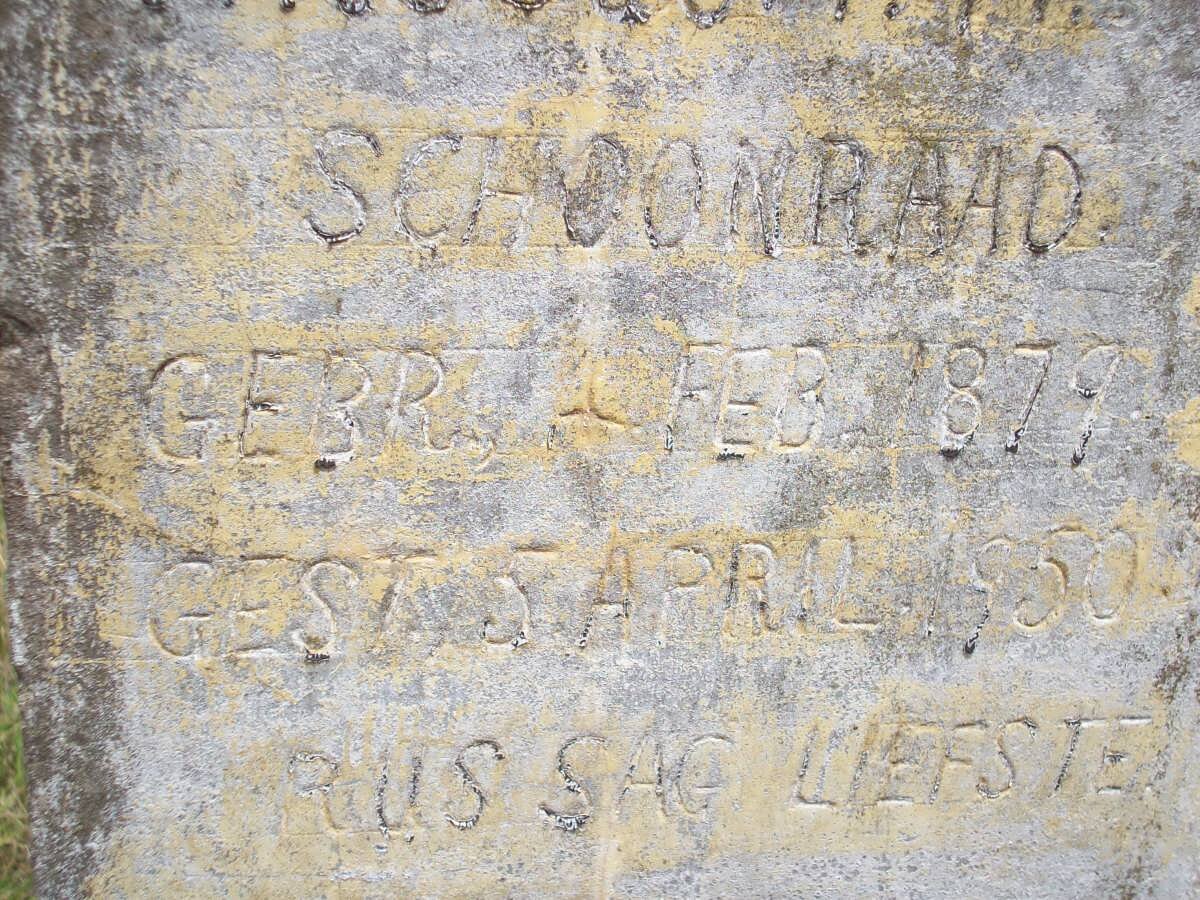 SCHOONRAAD ? 1879-1950